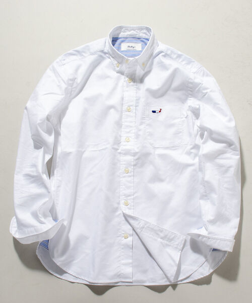 NOLLEY'S goodman（ノーリーズグッドマン）の「クジラ ワンポイント ボタンダウン シャツ（シャツ/ブラウス・メンズ・ブラック系その他/ライトブルー/ホワイト/ブルー系その他/グレイッシュベージュ/パープル系その他2・SMALL/X-LARGE/XX-LARGE/MEDIUM/LARGE）」の10枚目の写真