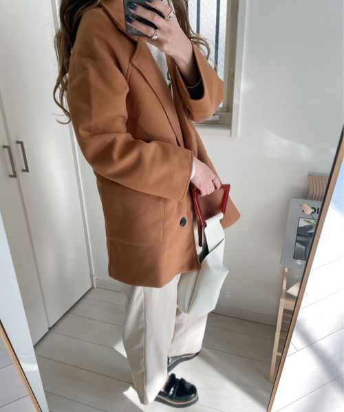 emi+(エミプラス)の「チュニックチェスターコート(テーラードジャケット・レディース・アイボリー/ブラック/モカ/キャメル/モスグリーン・M/L)」の17枚目の写真