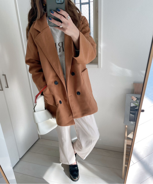 emi+(エミプラス)の「チュニックチェスターコート(テーラードジャケット・レディース・アイボリー/ブラック/モカ/キャメル/モスグリーン・M/L)」の19枚目の写真