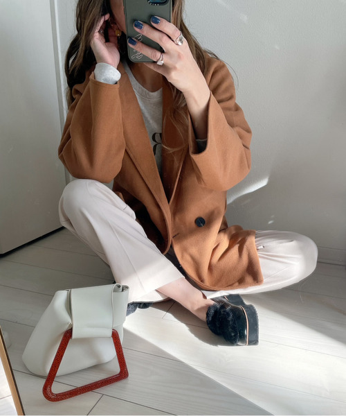 emi+(エミプラス)の「チュニックチェスターコート(テーラードジャケット・レディース・アイボリー/ブラック/モカ/キャメル/モスグリーン・M/L)」の20枚目の写真