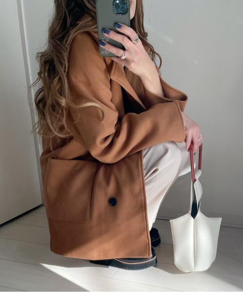 emi+(エミプラス)の「チュニックチェスターコート(テーラードジャケット・レディース・アイボリー/ブラック/モカ/キャメル/モスグリーン・M/L)」の22枚目の写真