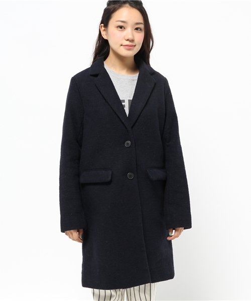 Chico（チコ）の「ロングチェスターコート（チェスターコート・レディース・ネイビー/グレー/ベージュ・FREE）」の4枚目の写真