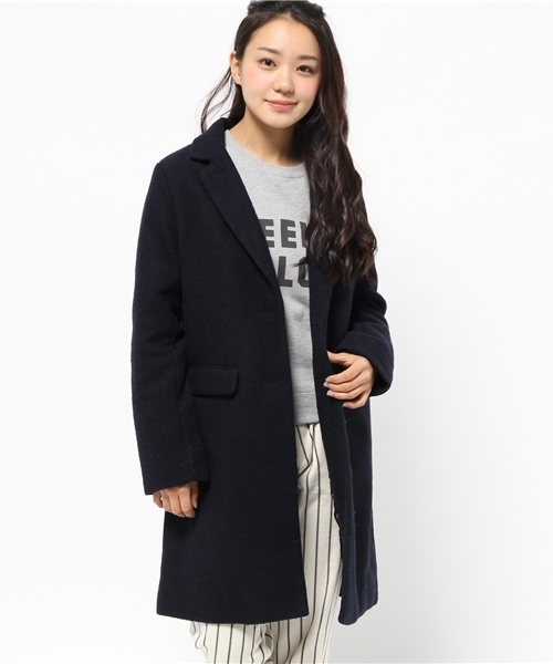 Chico（チコ）の「ロングチェスターコート（チェスターコート・レディース・ネイビー/グレー/ベージュ・FREE）」の7枚目の写真