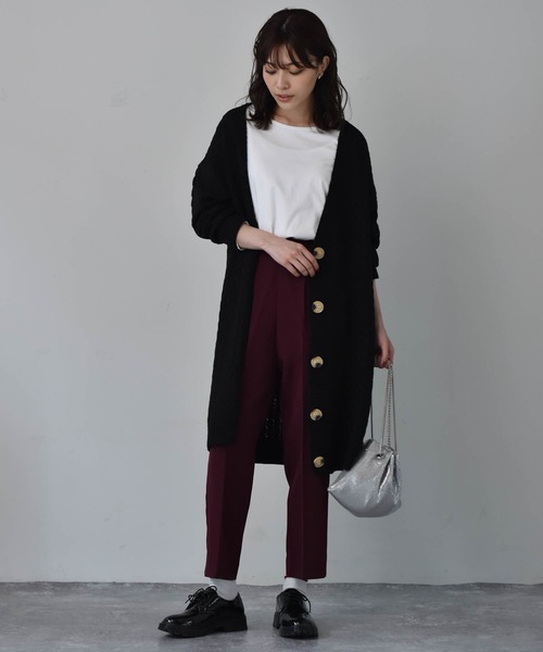 Cheri(シェリ)の「ざっくり編みケーブルニットロングカーディガン(カーディガン/ボレロ・レディース・ブラック/ブラウン/ベージュ・FREE)」の15枚目の写真