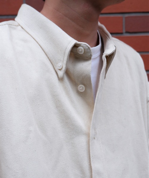 MANASTASH(マナスタッシュ)の「MANASTASH×GILET/マナスタッシュ×ジレ BD BIG SHIRTS ボタンダウンビッグシャツ(シャツ/ブラウス・メンズ・ナチュラル・MEDIUM)」の9枚目の写真