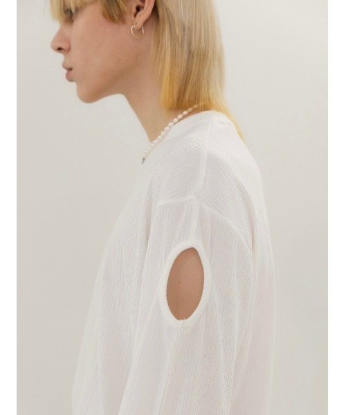 ANOTHERYOUTH（アナザーユース）の「【ANOTHERYOUTH/アナザーユース】cut-out long sleeve/長袖 ロンT（Tシャツ/カットソー・メンズ・ホワイト/ブラック・ONE SIZE）」の18枚目の写真