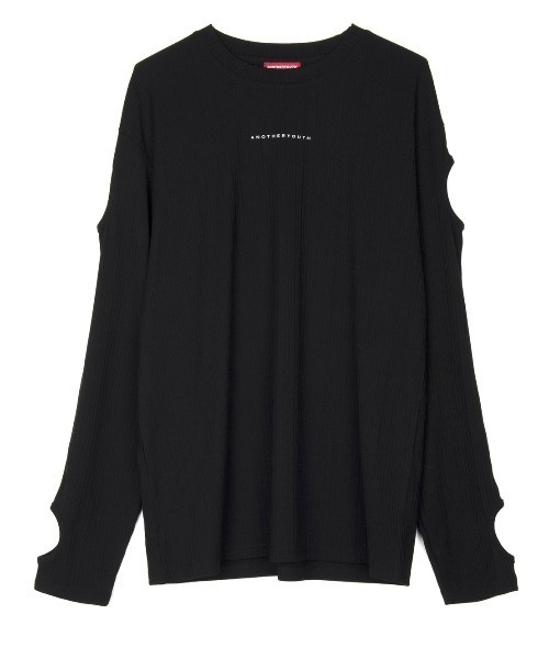 ANOTHERYOUTH（アナザーユース）の「【ANOTHERYOUTH/アナザーユース】cut-out long sleeve/長袖 ロンT（Tシャツ/カットソー・メンズ・ホワイト/ブラック・ONE SIZE）」の12枚目の写真