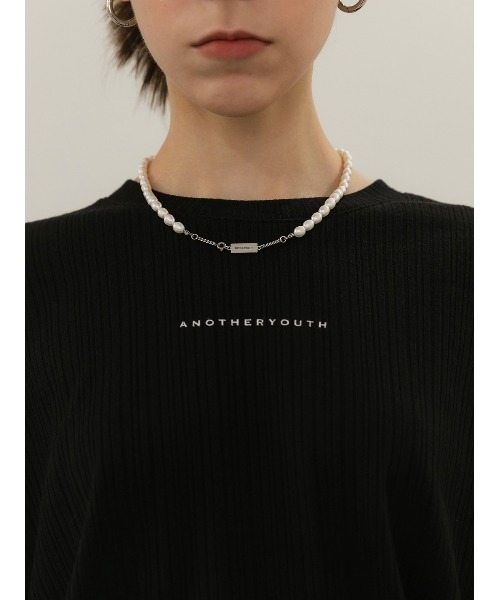 ANOTHERYOUTH（アナザーユース）の「【ANOTHERYOUTH/アナザーユース】cut-out long sleeve/長袖 ロンT（Tシャツ/カットソー・メンズ・ホワイト/ブラック・ONE SIZE）」の16枚目の写真