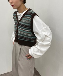 ジャガードボーダーベスト【ZOZOTOWN限定アイテム】