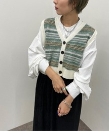 ジャガードボーダーベスト【ZOZOTOWN限定アイテム】