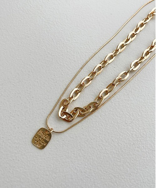 apres jour mignon（アプレジュールミニョン）の「【apresjour mignon×ARIAZ】プレートネックレスセット（ネックレス・レディース・シルバー/ゴールド・ONESIZE）」の5枚目の写真