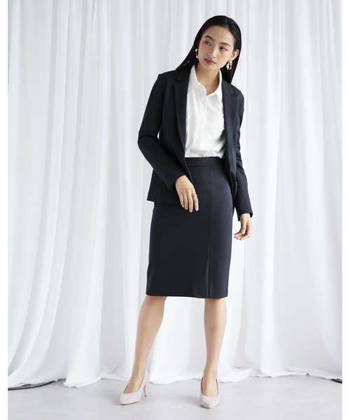 WHITE JOOLA(ホワイトジョーラ)の「【SOFT THERMO 発熱・保温・ソフトタッチ!シワになりにくい♪冬のスーツはコレ♪】サーモカルゼジャージ・2wayストレッチタイトスカート(裏付き)(スカート・レディース・ブラウン/カーキ/ネイビー・61/64/67)」の21枚目の写真