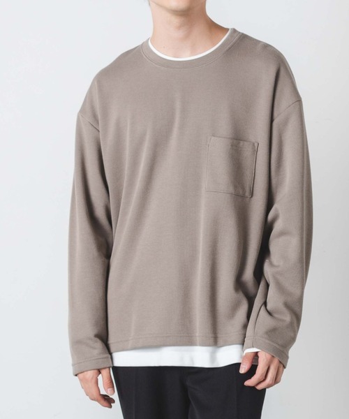 WEGO（ウィゴー）の「WEGO/【2点セット】アンサンブルニットライクプルオーバー（アンサンブル・メンズ・ベージュ/ブルー系その他・MEDIUM/LARGE）」の2枚目の写真