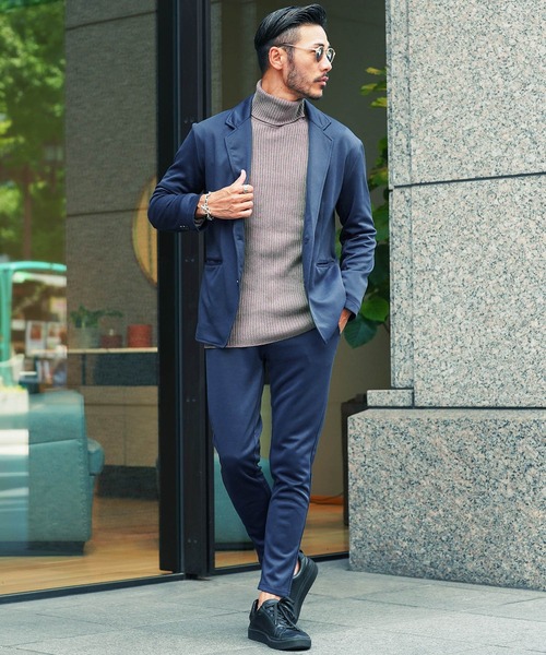 jiggys shop（ジギーズショップ）の「チクチクしない タートルネック ウォッシャブル コットン リブニットセーター（ニット/セーター・メンズ・ネイビー/ミックスグレー/グレイッシュベージュ/ブラック/オフホワイト/グレー系その他・MEDIUM/LARGE/SMALL/X-LARGE）」の16枚目の写真