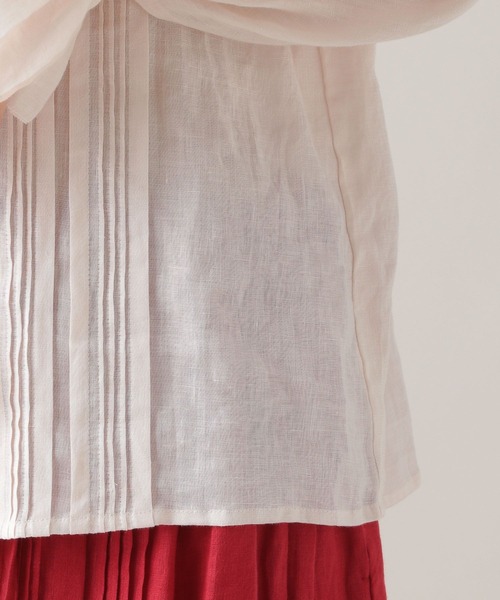 studio CLIP(スタディオクリップ)の「《WEB限定/Natural by studio CLIP》リネンフリルタックブラウス(シャツ/ブラウス・レディース・ライトブルー/ピンク・FREE)」の16枚目の写真