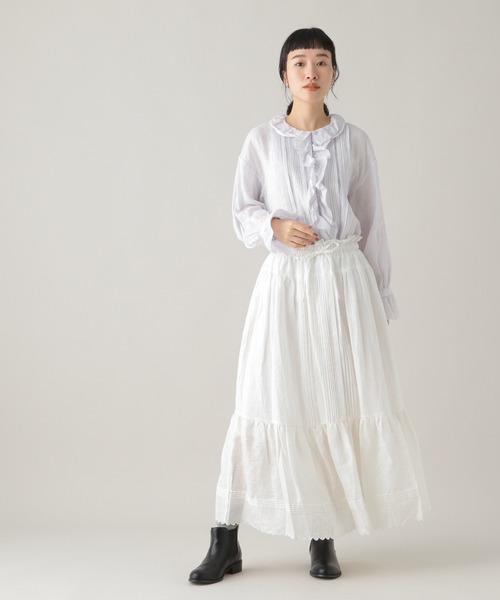 studio CLIP(スタディオクリップ)の「《WEB限定/Natural by studio CLIP》リネンフリルタックブラウス(シャツ/ブラウス・レディース・ライトブルー/ピンク・FREE)」の7枚目の写真