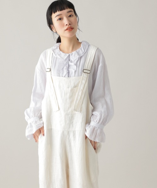 studio CLIP(スタディオクリップ)の「《WEB限定/Natural by studio CLIP》リネンフリルタックブラウス(シャツ/ブラウス・レディース・ライトブルー/ピンク・FREE)」の9枚目の写真