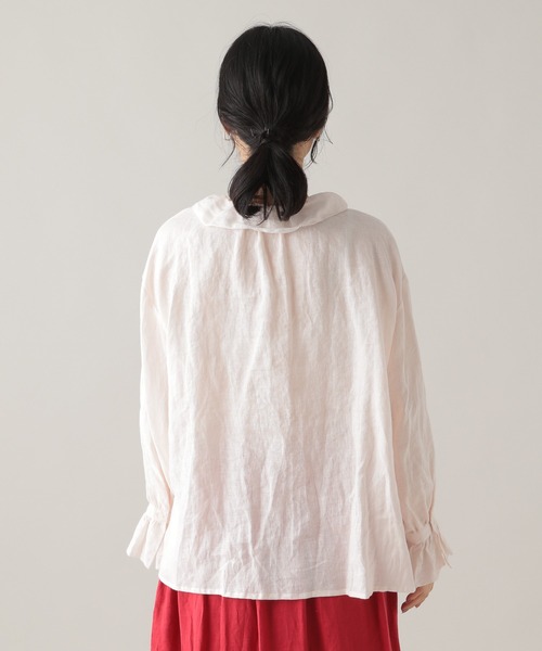 studio CLIP(スタディオクリップ)の「《WEB限定/Natural by studio CLIP》リネンフリルタックブラウス(シャツ/ブラウス・レディース・ライトブルー/ピンク・FREE)」の12枚目の写真
