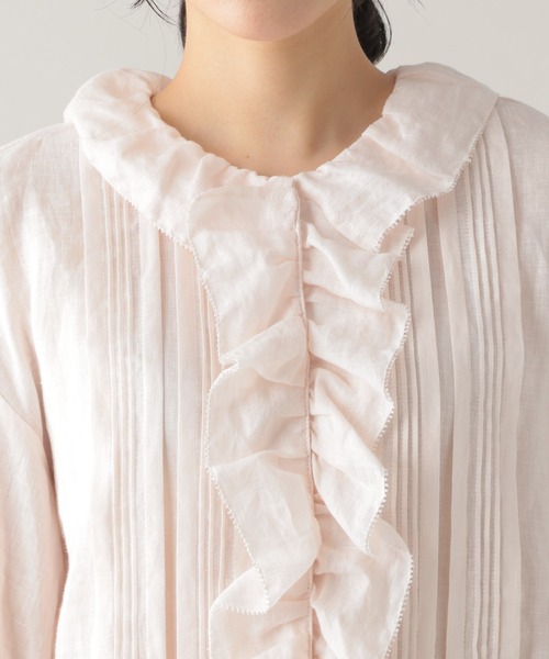 studio CLIP(スタディオクリップ)の「《WEB限定/Natural by studio CLIP》リネンフリルタックブラウス(シャツ/ブラウス・レディース・ライトブルー/ピンク・FREE)」の13枚目の写真