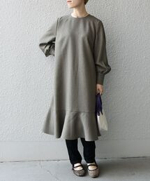 SHIPS any:〈ウォッシャブル〉ペプラム ヘム ミニ ワンピース◇