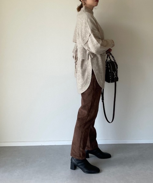 y/m by misato（イムバイミサト）の「ミックスヤーンレイヤードトップス（ニット/セーター・レディース・パープル/ブラウン/グレイッシュベージュ・FREE）」の20枚目の写真