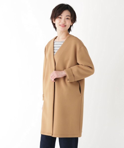 洗える 柔らかダンボールノーカラーコート