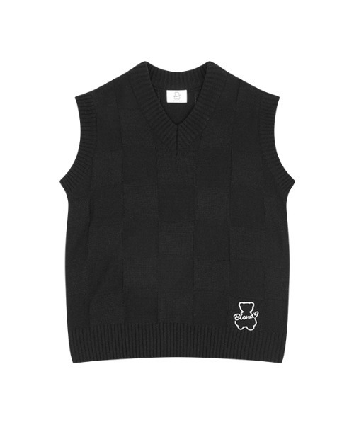 AQO STUDIO SPACE(アコスタジオスペース)の「【AQO STUDIO SPACE × BLONDNINE】AQO X BLDN BEAR KNIT VEST / アコスタジオスペース×ブロンドナイン コラボ ベアー ニットベスト(ベスト・レディース・ブラック/アイボリー・FREE)」の7枚目の写真