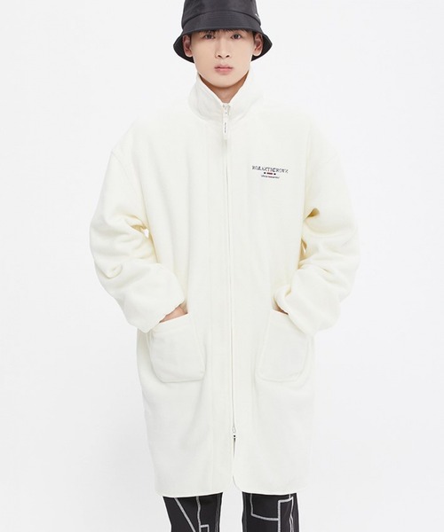 ROMANTIC CROWN(ロマンティッククラウン)の「【UNISEX】ROMANTIC CROWN/FLEECEロングジャケット 2219718(その他アウター・メンズ・ブラック/アイボリー・SMALL/MEDIUM/LARGE)」の1枚目の写真