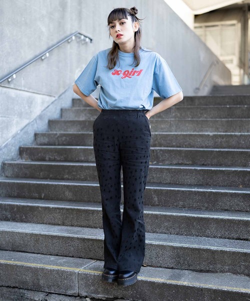 X-girl（エックスガール）の「HEXAGRAM JERSEY FLARE PANTS（その他パンツ・レディース・ブラック/ベージュ・XS/S/M）」の8枚目の写真