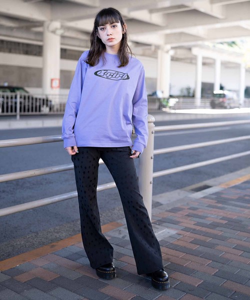 X-girl（エックスガール）の「HEXAGRAM JERSEY FLARE PANTS（その他パンツ・レディース・ブラック/ベージュ・XS/S/M）」の20枚目の写真