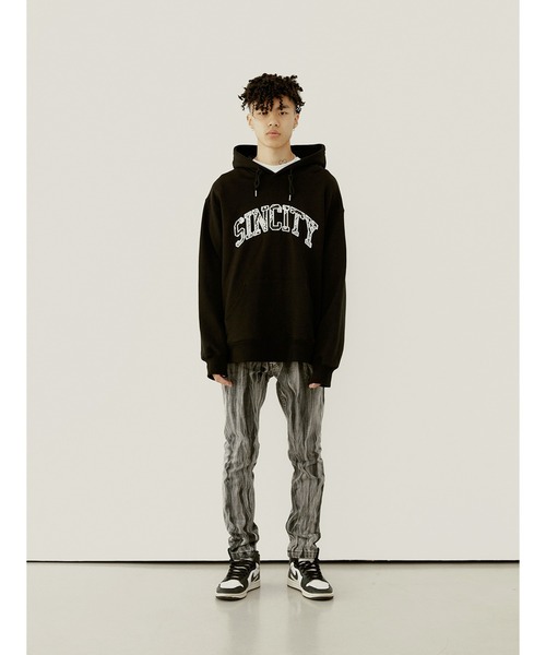 SINCITY(シンシティ)の「『SINCITY/シンシティ』SINCITY BANDANA HOODIE/ブランドロゴバンダナ柄 プルオーバーパーカー(パーカー・メンズ・ブラック・M/L)」の10枚目の写真