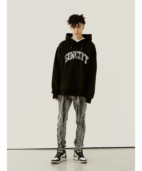 SINCITY(シンシティ)の「『SINCITY/シンシティ』SINCITY BANDANA HOODIE/ブランドロゴバンダナ柄 プルオーバーパーカー(パーカー・メンズ・ブラック・M/L)」の14枚目の写真