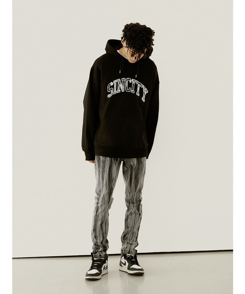SINCITY(シンシティ)の「『SINCITY/シンシティ』SINCITY BANDANA HOODIE/ブランドロゴバンダナ柄 プルオーバーパーカー(パーカー・メンズ・ブラック・M/L)」の15枚目の写真