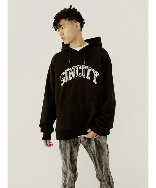 SINCITY(シンシティ)の「『SINCITY/シンシティ』SINCITY BANDANA HOODIE/ブランドロゴバンダナ柄 プルオーバーパーカー(パーカー・メンズ・ブラック・M/L)」の6枚目の写真