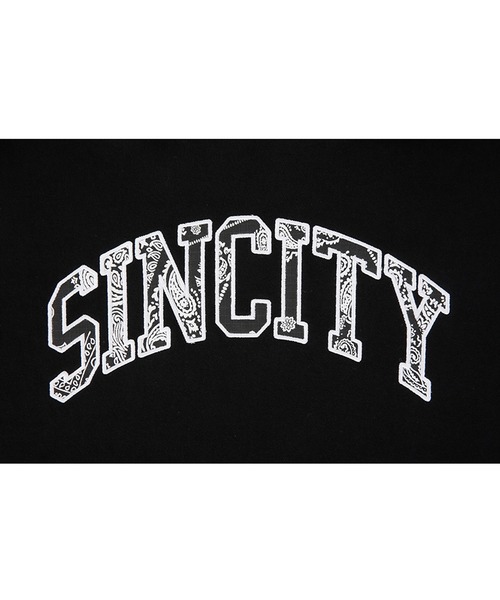 SINCITY(シンシティ)の「『SINCITY/シンシティ』SINCITY BANDANA HOODIE/ブランドロゴバンダナ柄 プルオーバーパーカー(パーカー・メンズ・ブラック・M/L)」の3枚目の写真