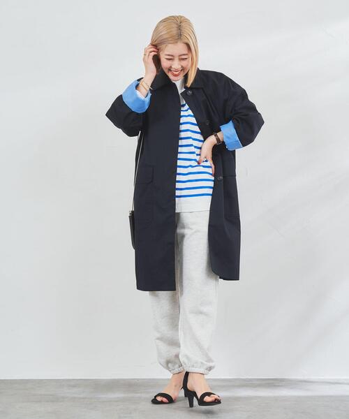coen（コーエン）の「サイドスリットステンカラーコート#（ステンカラーコート・レディース・ベージュ/ネイビー/オフホワイト・SMALL/LARGE/MEDIUM）」の10枚目の写真