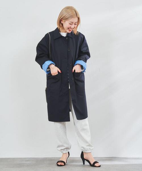 coen（コーエン）の「サイドスリットステンカラーコート#（ステンカラーコート・レディース・ベージュ/ネイビー/オフホワイト・SMALL/LARGE/MEDIUM）」の11枚目の写真
