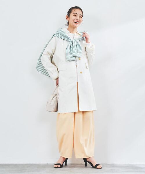 coen（コーエン）の「サイドスリットステンカラーコート#（ステンカラーコート・レディース・ベージュ/ネイビー/オフホワイト・SMALL/LARGE/MEDIUM）」の14枚目の写真