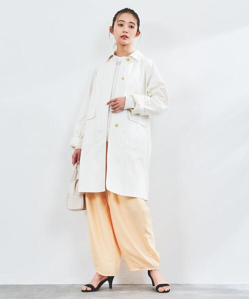 coen（コーエン）の「サイドスリットステンカラーコート#（ステンカラーコート・レディース・ベージュ/ネイビー/オフホワイト・SMALL/LARGE/MEDIUM）」の16枚目の写真