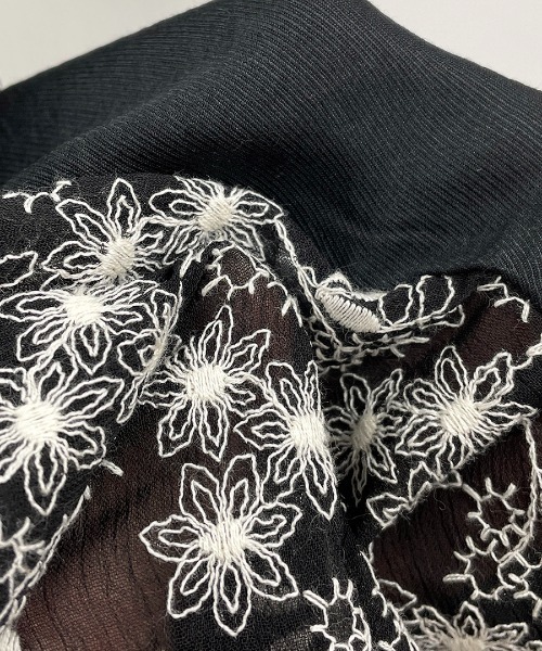 DIARIUM（ディアリウム）の「モダールナイロンシャツブラウス（シャツ/ブラウス・レディース・ブラック/アイボリー・M）」の9枚目の写真