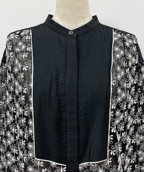 DIARIUM（ディアリウム）の「モダールナイロンシャツブラウス（シャツ/ブラウス・レディース・ブラック/アイボリー・M）」の17枚目の写真