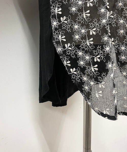 DIARIUM（ディアリウム）の「モダールナイロンシャツブラウス（シャツ/ブラウス・レディース・ブラック/アイボリー・M）」の7枚目の写真