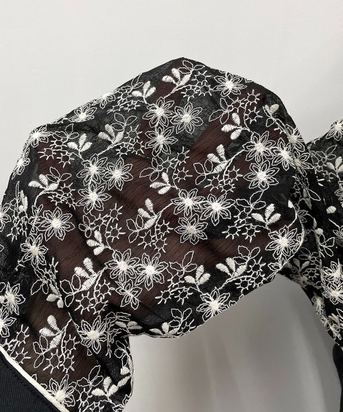 DIARIUM（ディアリウム）の「モダールナイロンシャツブラウス（シャツ/ブラウス・レディース・ブラック/アイボリー・M）」の8枚目の写真