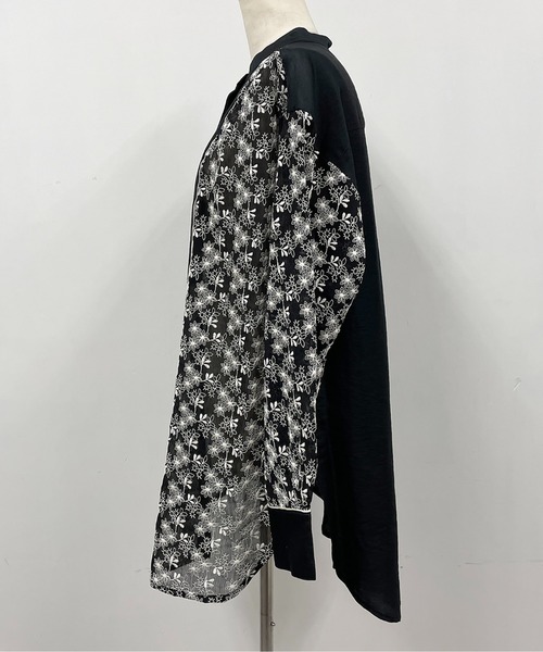 DIARIUM（ディアリウム）の「モダールナイロンシャツブラウス（シャツ/ブラウス・レディース・ブラック/アイボリー・M）」の15枚目の写真