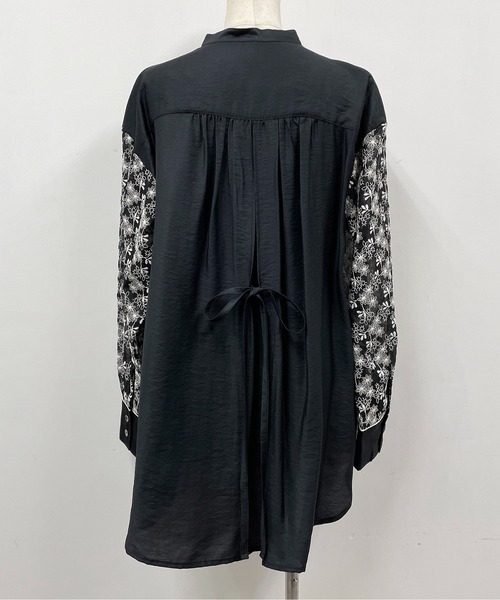 DIARIUM（ディアリウム）の「モダールナイロンシャツブラウス（シャツ/ブラウス・レディース・ブラック/アイボリー・M）」の16枚目の写真