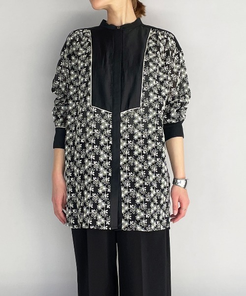 DIARIUM（ディアリウム）の「モダールナイロンシャツブラウス（シャツ/ブラウス・レディース・ブラック/アイボリー・M）」の18枚目の写真