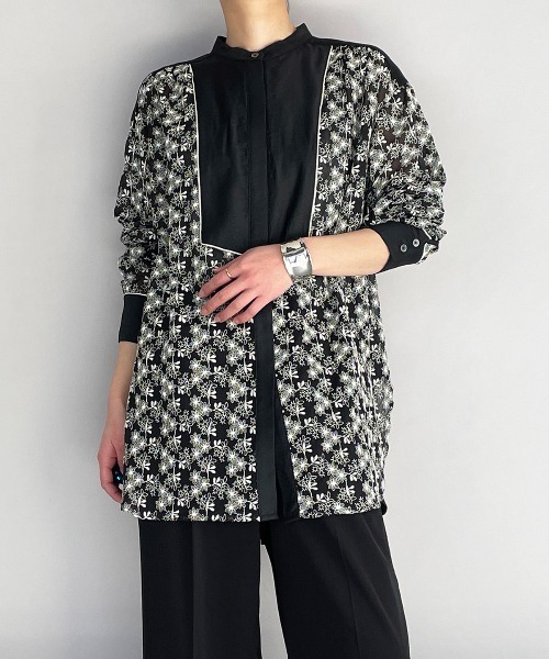 DIARIUM（ディアリウム）の「モダールナイロンシャツブラウス（シャツ/ブラウス・レディース・ブラック/アイボリー・M）」の22枚目の写真