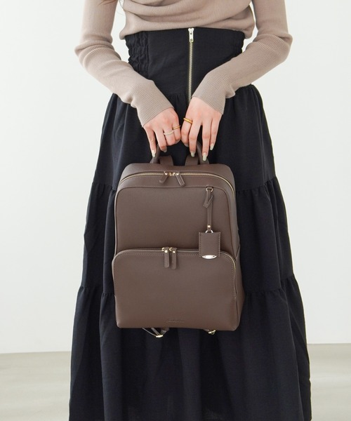 Jewelna Rose（ジュエルナローズ）の「フレイヤ・リュック2 A4ジャストサイズ 16125（バックパック/リュック・レディース・ライトグレー/スモークピンク/ブラック/ベージュ/アッシュグレー/クリーム/ネイビー/グレイッシュブルー/ホワイト/ホワイト系その他/ブラウン・FREE）」の16枚目の写真