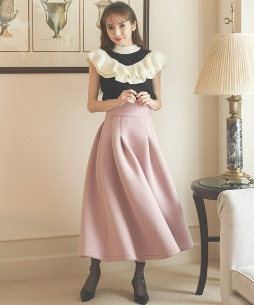 VIOLETTA（ヴィオレッタ）の「ボンディングスカート（スカート・レディース・ブラック/ピンク/カーキ・SMALL/MEDIUM）」の15枚目の写真