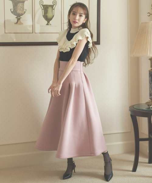 VIOLETTA（ヴィオレッタ）の「ボンディングスカート（スカート・レディース・ブラック/ピンク/カーキ・SMALL/MEDIUM）」の14枚目の写真